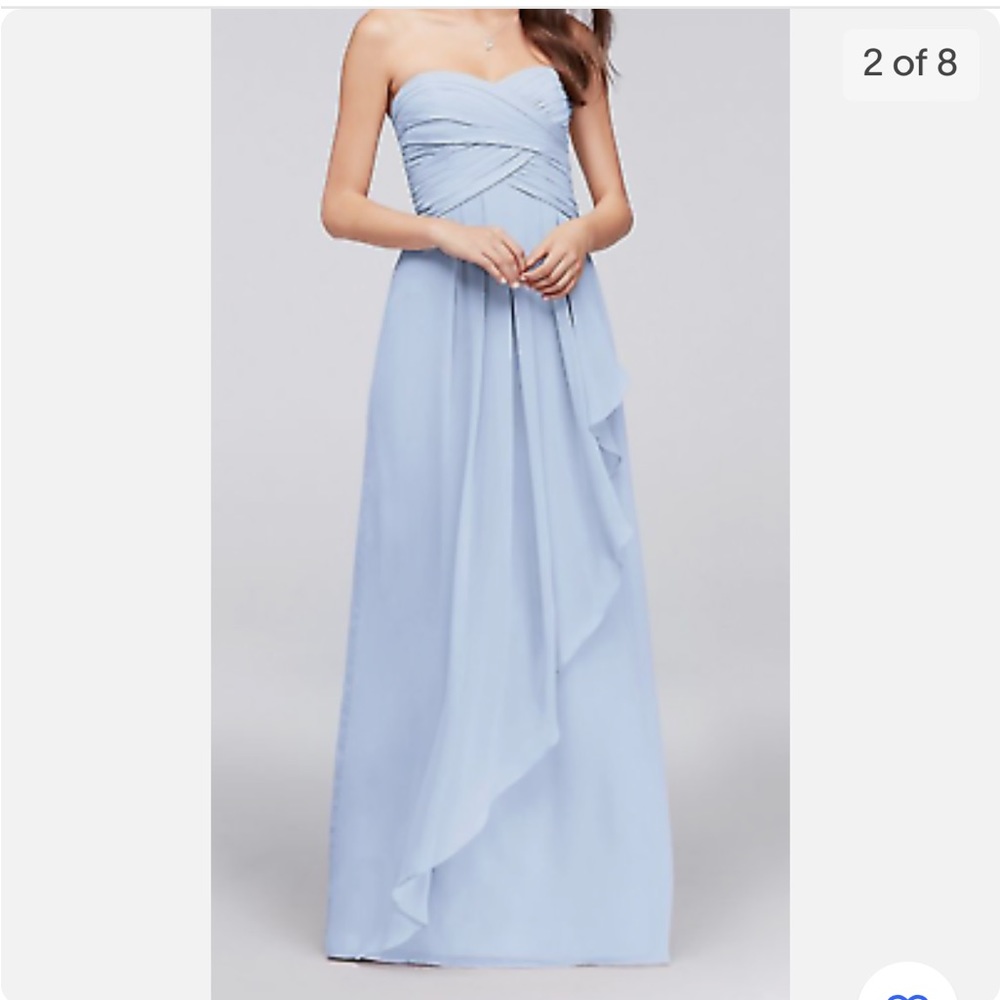 David’s bridal ice blue bridesmaid dress
